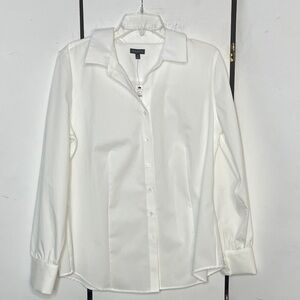 Talbots Long Sleeve White Blouse NWT